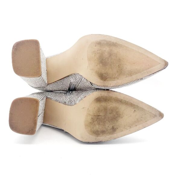 Steve Madden Noticed Rhinestone Boots Pointed Toe Block Heel Bling Boot Size 9.5 - Picture 15 of 16